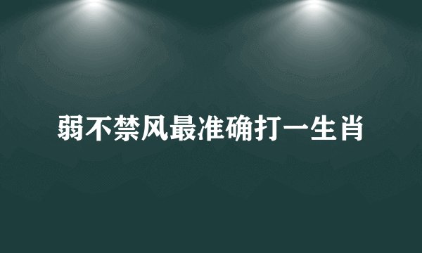 弱不禁风最准确打一生肖