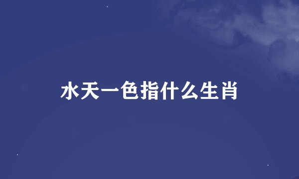 水天一色指什么生肖