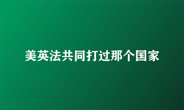 美英法共同打过那个国家