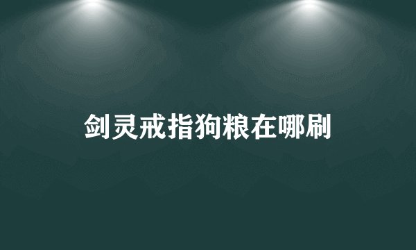 剑灵戒指狗粮在哪刷