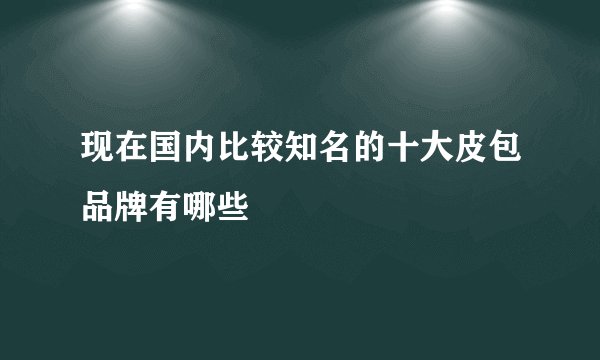现在国内比较知名的十大皮包品牌有哪些
