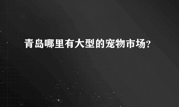 青岛哪里有大型的宠物市场？