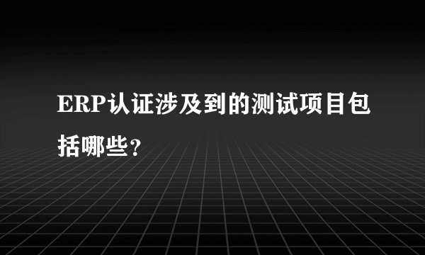 ERP认证涉及到的测试项目包括哪些？