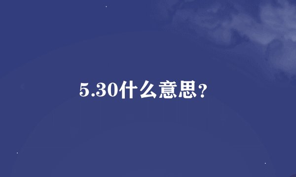 5.30什么意思?