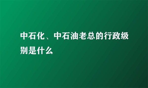 中石化、中石油老总的行政级别是什么