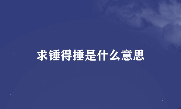 求锤得捶是什么意思