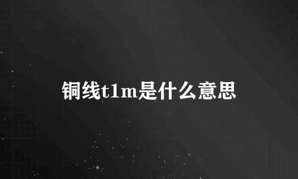 铜线t1m是什么意思