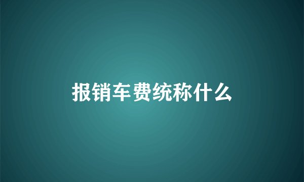 报销车费统称什么