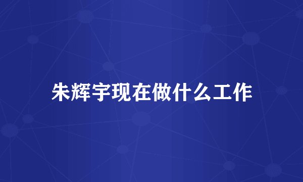 朱辉宇现在做什么工作