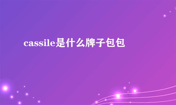 cassile是什么牌子包包