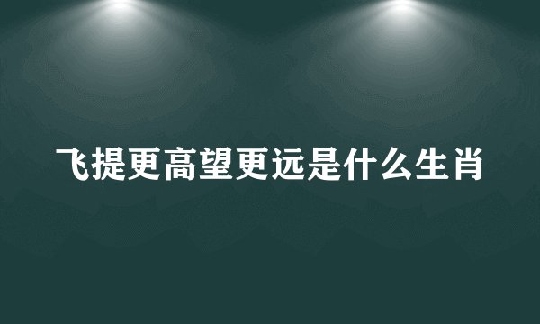 飞提更高望更远是什么生肖