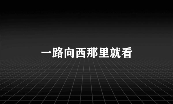 一路向西那里就看
