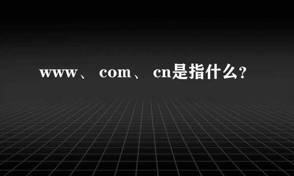 www、 com、 cn是指什么？