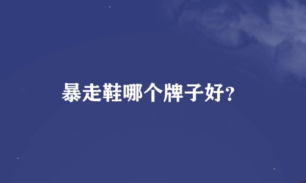 暴走鞋哪个牌子好？