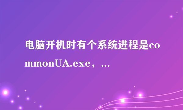 电脑开机时有个系统进程是commonUA.exe，占电脑一半的内存，我看很多人说是支付宝的插件，但我没按支付宝