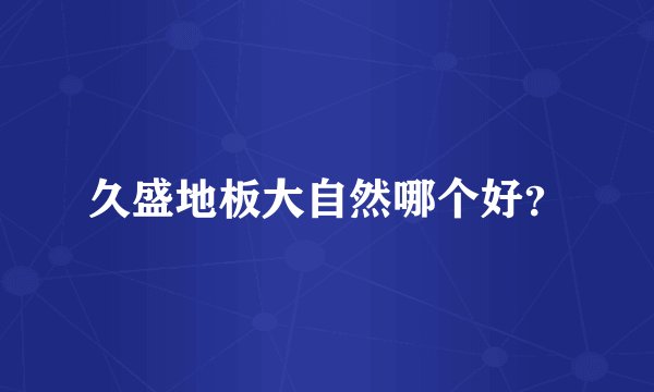 久盛地板大自然哪个好？