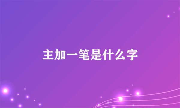 主加一笔是什么字