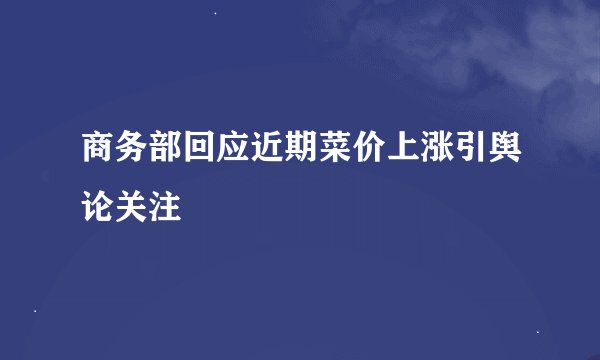 商务部回应近期菜价上涨引舆论关注