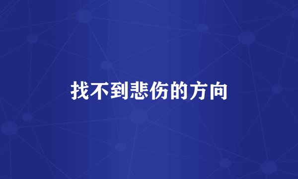 找不到悲伤的方向
