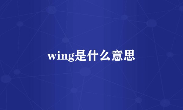 wing是什么意思