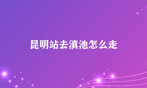 昆明站去滇池怎么走