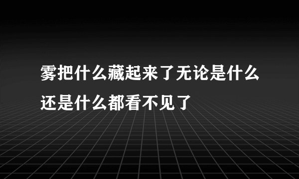 雾把什么藏起来了无论是什么还是什么都看不见了