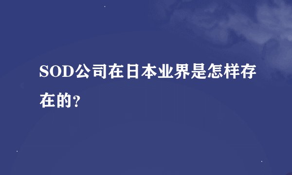 SOD公司在日本业界是怎样存在的？