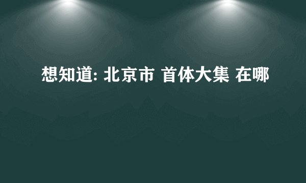 想知道: 北京市 首体大集 在哪