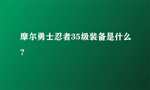 摩尔勇士忍者35级装备是什么?