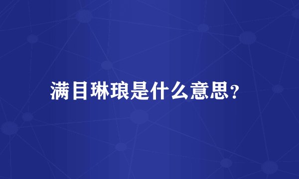 满目琳琅是什么意思？
