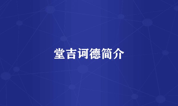 堂吉诃德简介