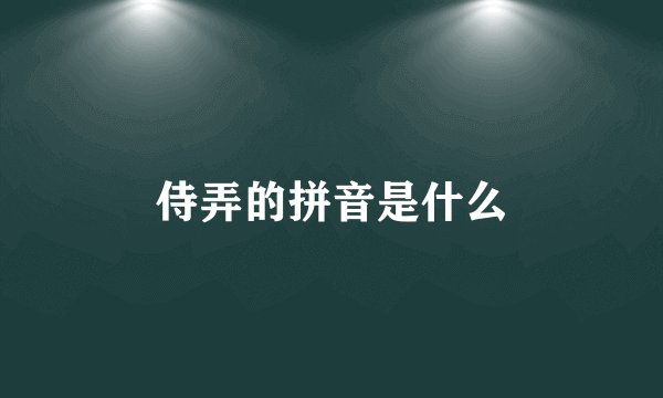 侍弄的拼音是什么