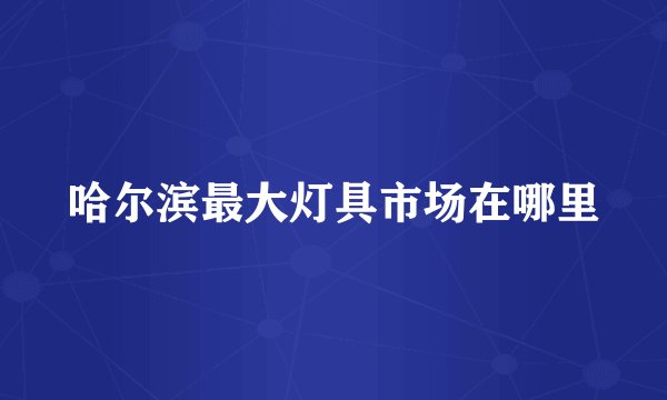 哈尔滨最大灯具市场在哪里
