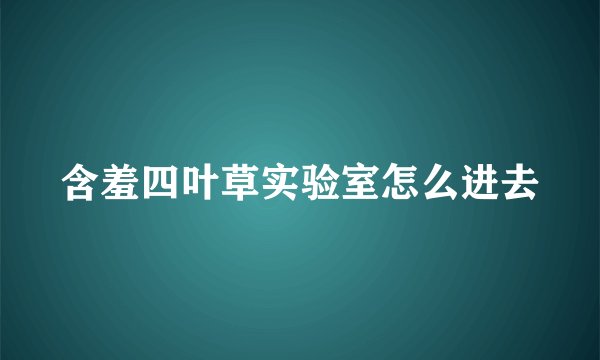 含羞四叶草实验室怎么进去