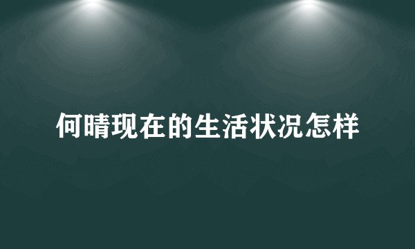 何晴现在的生活状况怎样