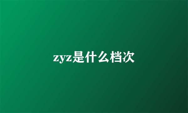 zyz是什么档次