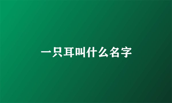 一只耳叫什么名字