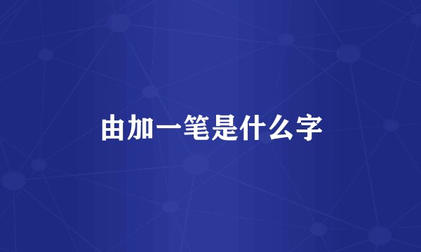 由加一笔是什么字