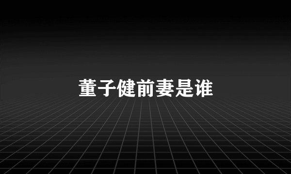 董子健前妻是谁