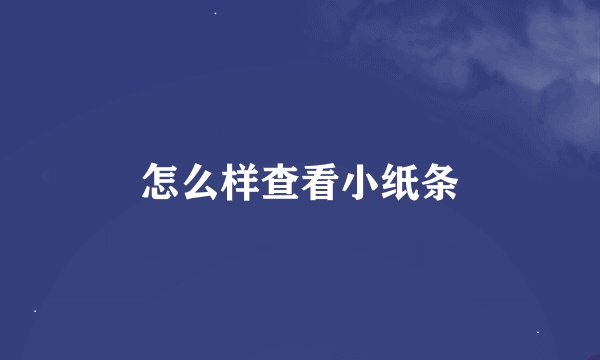 怎么样查看小纸条