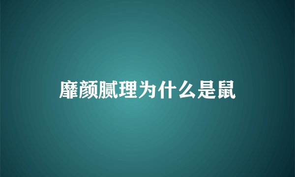 靡颜腻理为什么是鼠