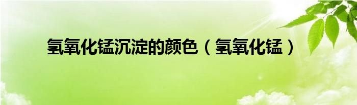 氢氧化锰沉淀的颜色氢氧化锰