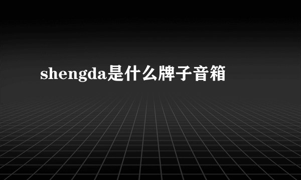 shengda是什么牌子音箱