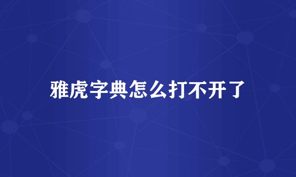 雅虎字典怎么打不开了
