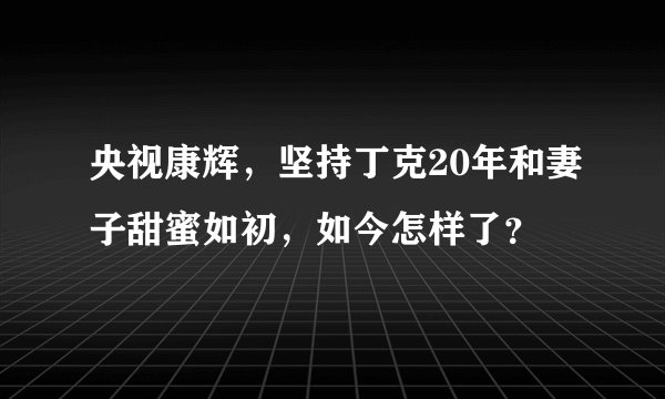 央视康辉，坚持丁克20年和妻子甜蜜如初，如今怎样了？