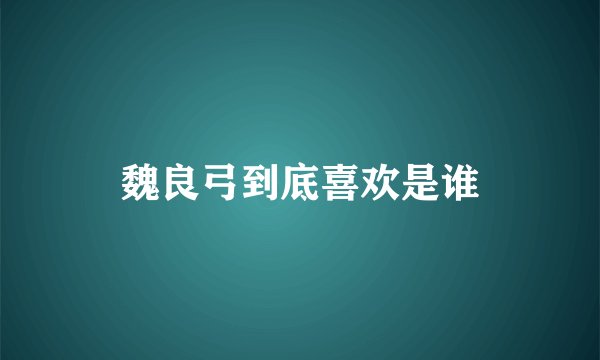 魏良弓到底喜欢是谁
