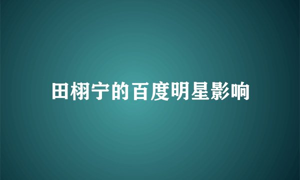 田栩宁的百度明星影响