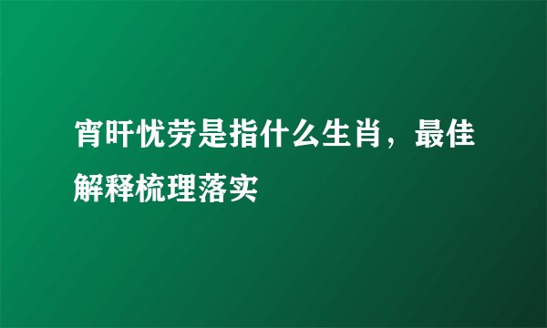 宵旰忧劳是指什么生肖，最佳解释梳理落实