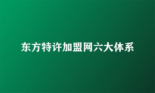 东方特许加盟网六大体系