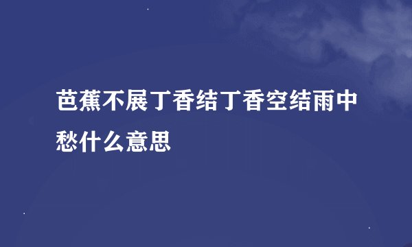 芭蕉不展丁香结丁香空结雨中愁什么意思